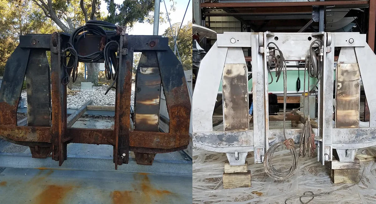 Comparison of equipment panels at different restoration stages